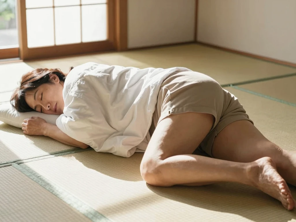 暖かい日の光を浴びてうたた寝する五十路の嫁の無防備な姿を可愛いと思ってしまう